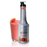 Monin Blood Orange Puree bottle with vivid color for bright lemonade preparation.