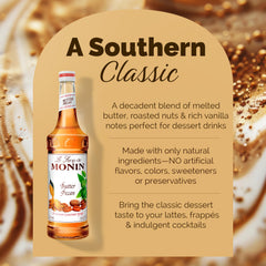Monin Butter Pecan Syrup in a mocha-tall glass showing buttery notes
