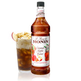 Monin Caramel Apple Butter Syrup bottle adds autumn warmth to hot drinks