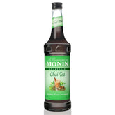Monin chai tea concentrate bottle showcases premium spice blend for rich spiced chai.