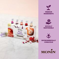 Monin Hibiscus glass ready with vibrant color and aroma for drinks