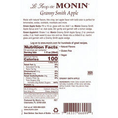 Monin Granny Smith Apple Syrup lemonade-serve brightens lemonades with tart sweetness.