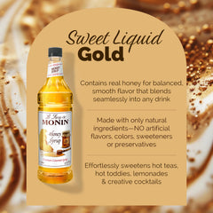 Monin Honey Syrup cocktail stir captures rich honey aroma for cocktails