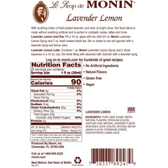 Pouring Monin Lavender Lemon Syrup adds floral notes and bright citrus to cocktails and coffee