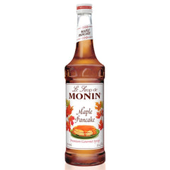Monin Maple Pancake Syrup bottle pour elevates breakfasts and beverages.