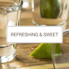 Monin Mojito in a glass cocktail showing crisp mint flavor