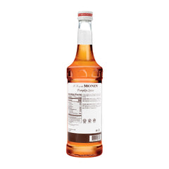 Monin Pumpkin Spice Syrup latte setup for autumn beverages