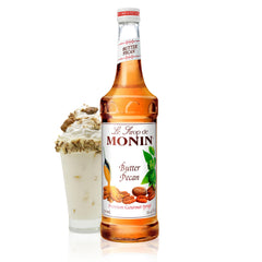 Monin Salted Caramel Syrup pour adds rich sugar-free sweetness to lattes and mochas.