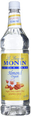 Monin Sugar Free Almond Syrup bottle showcasing subtle almond flavor for coffee and cocktails.