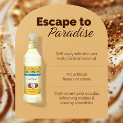 Monin Sugar Free Coconut Syrup enhances a dirty soda with creamy coconut