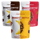 Monkey Brittle Original banana-crisp; a crunchy plant-based snack for lunchboxes.