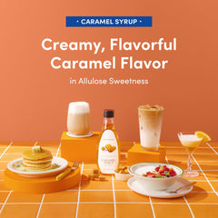 MONKSHUSHU Caramel Allulose Syrup over yogurt highlights a sugar-conscious indulgence