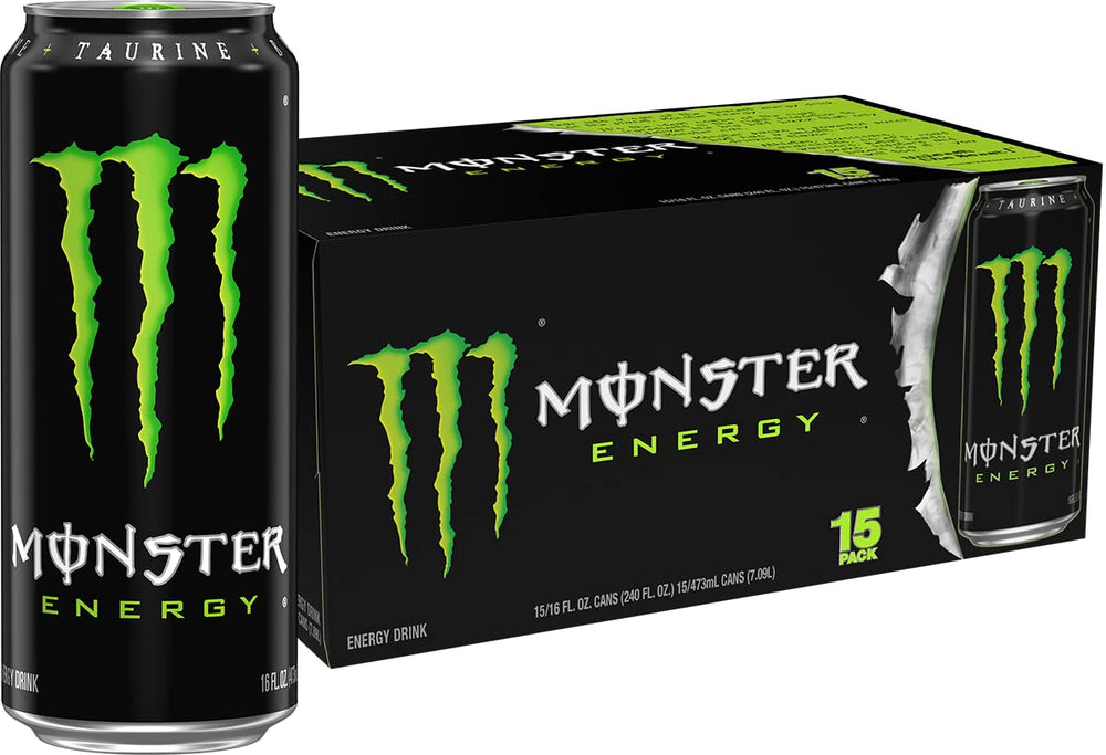 Monster Energy green can front view for bold energy on the go.