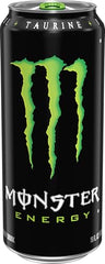 Monster Energy green can in hand ready to power workouts or late nights.