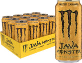Monster Energy Java Monster Salted Caramel can with gold top showcases premium flavor and energy