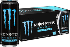 Monster Lo-Carb bottle label close-up highlighting bold branding