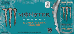 Monster Energy Ultra Fiesta Mango being poured into a glass for an on-the-go energy boost.