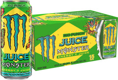 Monster Juice Rio Punch can front showing bold packaging for on-the-go energy