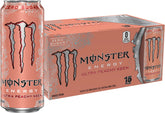 Monster Ultra Peachy Keen can front view, zero sugar and refreshing peach flavor.