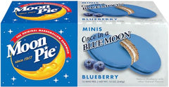 MoonPie Bluberry Sandwhich Mini ingredient closeup highlights real sugar and classic graham cookies.