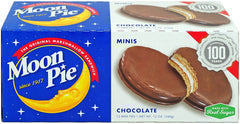 Moon Pie marshmallow sandwich minis with chocolate coating, ideal for lunchboxes.