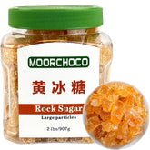 MOORCHOCO amber hue rock sugar crystals in tea showing balanced sweetness