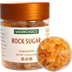 MOORCHOCO Yellow rock sugar for Pho with medium crystals ideal for authentic broth sweetness.