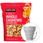 MORALZA Kirkland Signature cashews sea salt 40oz ready for pantry snacking.