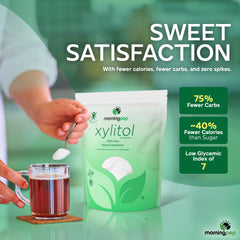 Morning Pep Xylitol added to coffee for clean sweetness