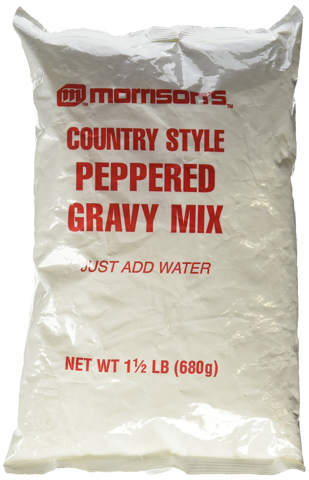 Morrisons Country Style Peppered Gravy Mix bottle setup for quick, flavorful gravy.