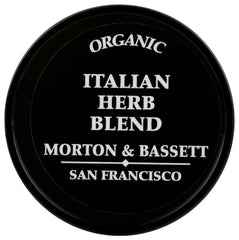 Morton & Bassett Organic Italian Herb Blend ingredients visible, ideal for elevating pasta sauces