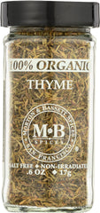 Morton & Bassett Organic Thyme jar front, vibrant herb flavor.