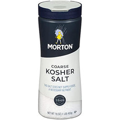 Morton salt being poured to measure precise seasoning.