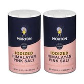 Morton iodized Himalayan pink salt 22oz pack front view for everyday seasoning
