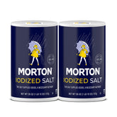 Morton iodized salt all-purpose 26oz 2-pack for everyday cooking and seasoning.