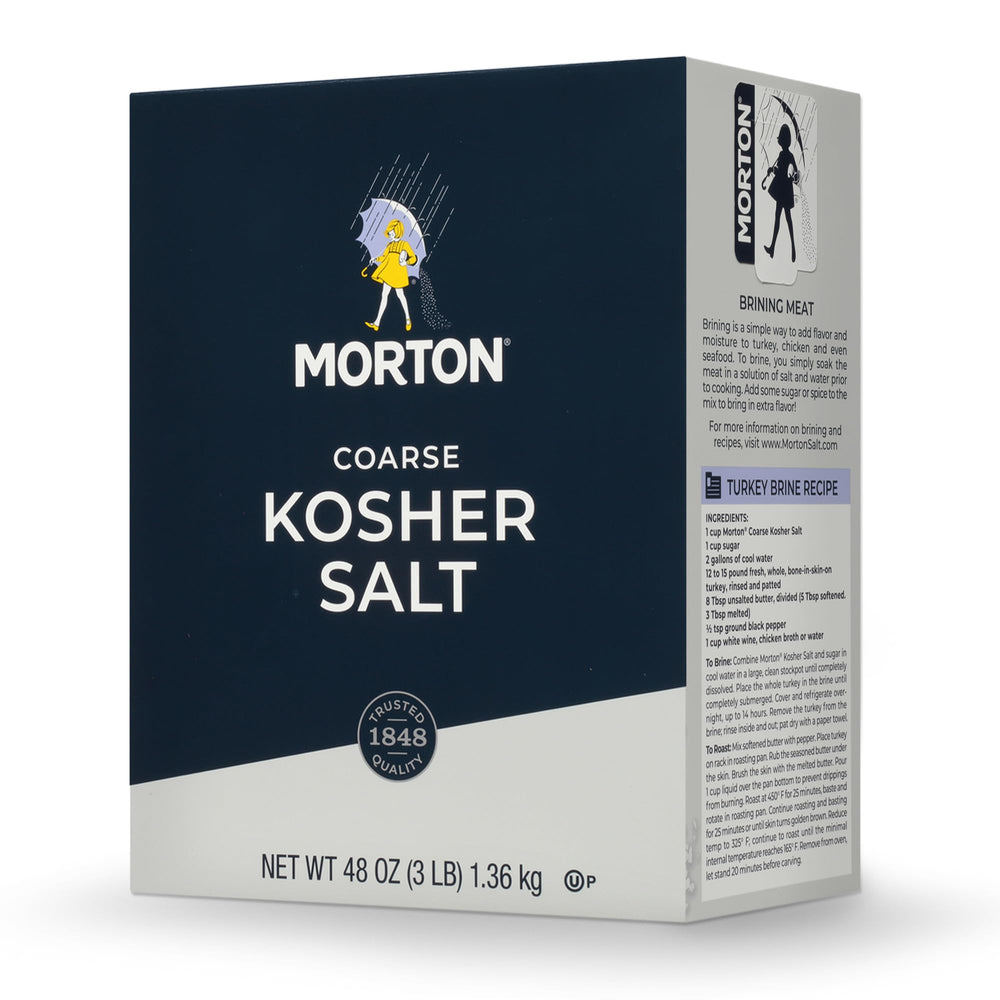 Morton Kosher Salt crystals in shaker top view for easy seasoning