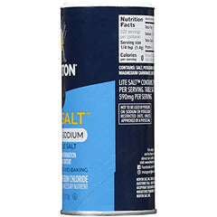 Morton Lite Salt being poured over a pot for convenient seasoning