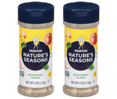 Morton Nature's Seasons shaker-top view for quick flavor boosts during cooking