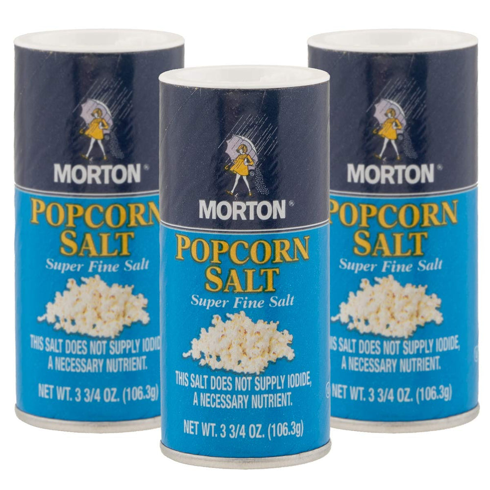 Morton Popcorn Salt Shaker front view for even popcorn seasoning.