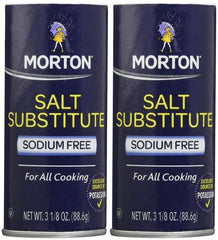 Morton Salt Substitute 2-pack front label for sodium-restricted cooking and table seasoning