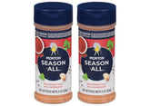 Morton Season-All Less Sodium 8oz bottle enhances beef and vegetables with 25% less sodium