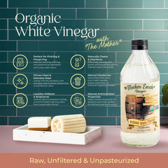 Clear appearance of Mother Earth Vinegar showcases purity and natural fermentation.