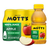 Mott's 100% Apple Juice bottle 8-oz in a six-pack, convenient for lunch