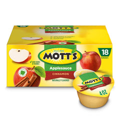 Mott's Cinnamon Applesauce cup 4oz, portable Vitamin C snack.