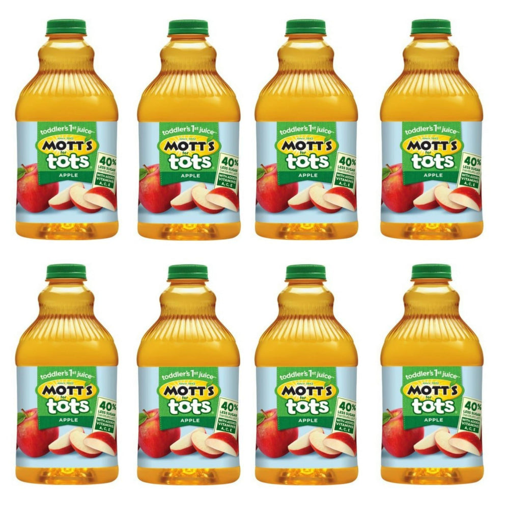 Mott's For Tots apple juice bottle showing toddler-friendly hydration
