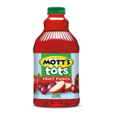 Mott's For Tots Fruit Punch bottle on kitchen counter for kid-friendly hydration.