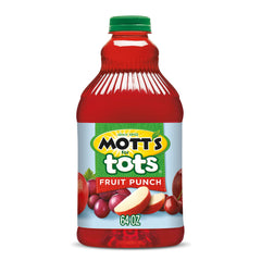 Mott's For Tots Fruit Punch bottle on kitchen counter for kid-friendly hydration.