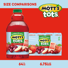 Close-up of Mott's For Tots label highlighting Vitamin C content.