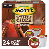 Mott's Keurig hot apple cider pack shot with 24 K-Cup pods