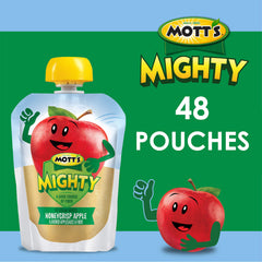 Mott's Mighty pineapple banana pouch bright and kid-friendly